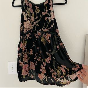 Velvet floral tank top